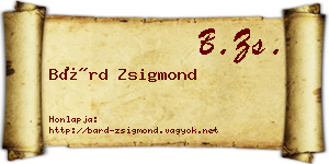 Bárd Zsigmond névjegykártya